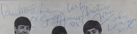 Lot #4042 Beatles Signed 1963 Program Page - Dezo Hoffman's Classic 'Collarless Suits' Portrait - Image 3