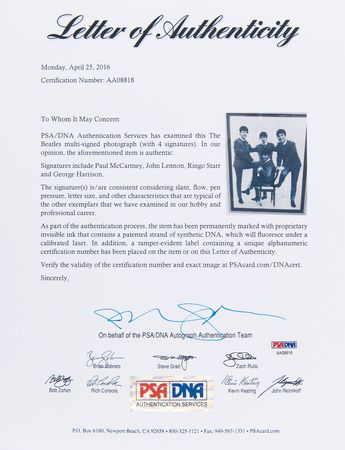 Lot #4042 Beatles Signed 1963 Program Page - Dezo Hoffman's Classic 'Collarless Suits' Portrait - Image 6
