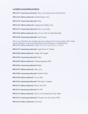 Lot #4051 Apollo 11 Lunar Surface Flown LM Prep Checklist with In-Flight Annotations by CDR Neil Armstrong Prior to the First Moon Landing – From the Private Collection of Buzz Aldrin - Image 8