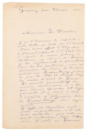 Lot #4031 Claude Monet Autograph Letter Signed on
