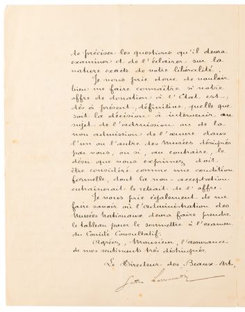 Lot #4031 Claude Monet Autograph Letter Signed on Manet's 'Olympia' - Image 5