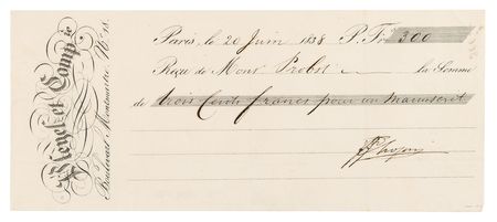 Lot #4038 Frederic Chopin Document Signed for the