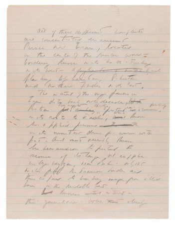 Lot #4004 John F. Kennedy Handwritten Manuscript on Security in the Middle East: 