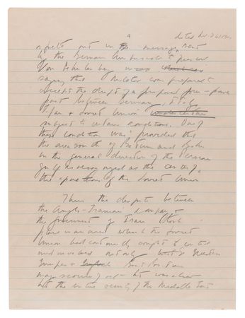 Lot #4004 John F. Kennedy Handwritten Manuscript on Security in the Middle East: 