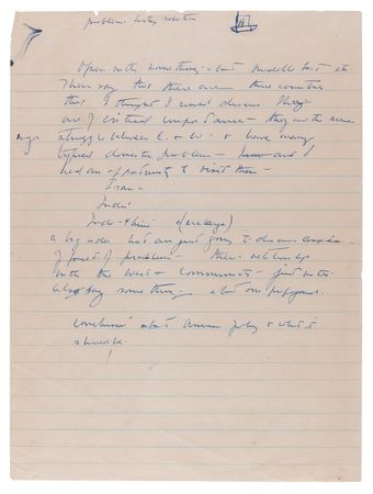 Lot #4004 John F. Kennedy Handwritten Manuscript on Security in the Middle East: 