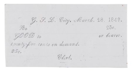 Lot #4006 Brigham Young Rare Complete Set of Signed 1849 Mormon Currency 'White Notes' - Image 6