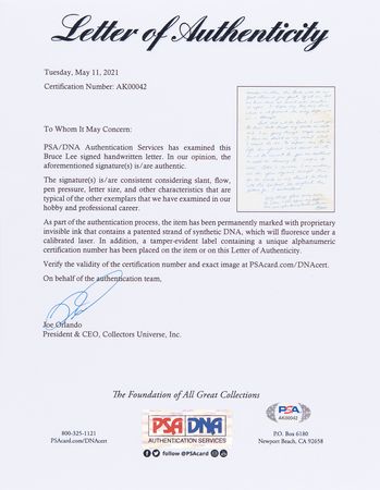 Lot #4047 Bruce Lee Autograph Letter Signed (1971) ? The Martial Artist Writes About 'The Silent Flute,' Borrowing Money, and His Career-Saving 