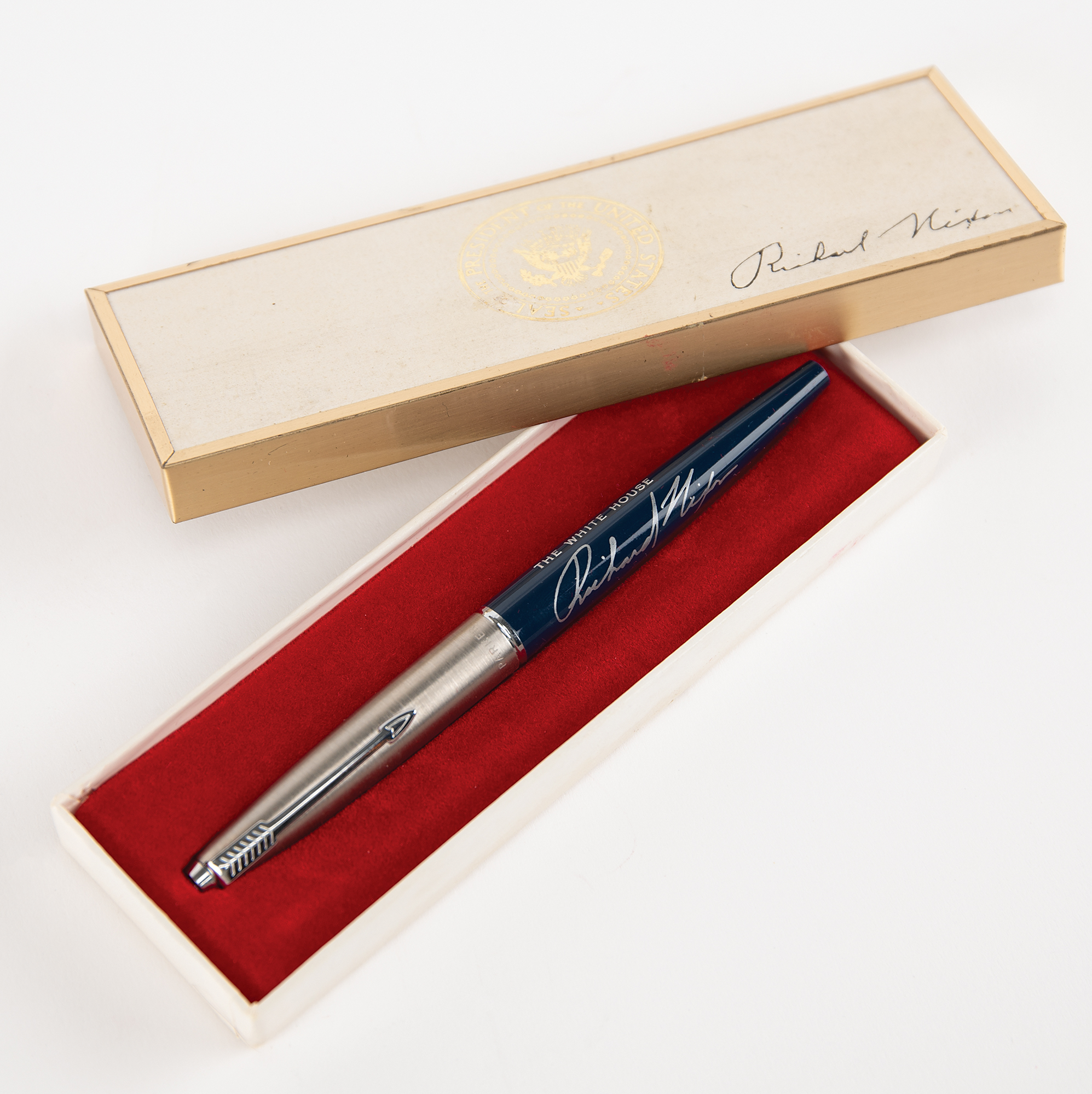Lot 80 Richard Nixon Official Parker Bill Signing Pen, Given to Attorney General Elliot Richardson