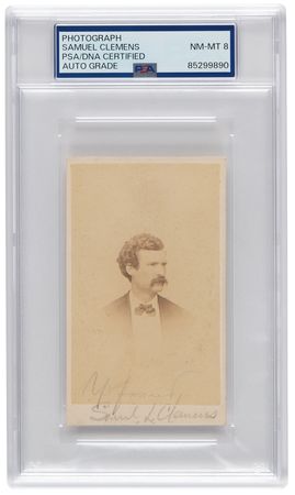 Lot #409 Samuel L. Clemens Signed Photograph - PSA NM-MT 8 - Image 1