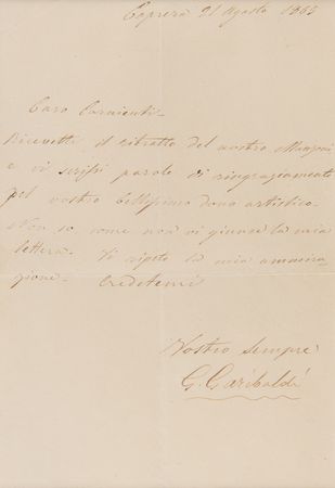 Lot #171 Giuseppe Garibaldi Autograph Letter Signed - Image 1