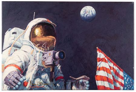Lot #310 Alan Bean Signed Canvas Giclee Print: 'The Last Man on the Moon' (Ltd. Ed. #57/95) - Image 1