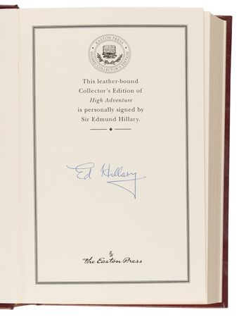 Lot #179 Edmund Hillary Signed Book - High Adventure - Image 4