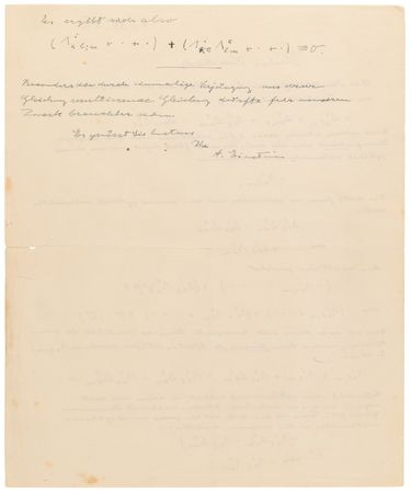 Lot #135 Albert Einstein Autograph Letter Signed, with Equations Related to His Work on Unified Field Theory - Image 3