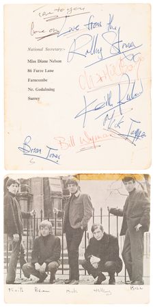 Lot #549 Rolling Stones Signed Fan Club Promo Card (c. 1963) - Image 1