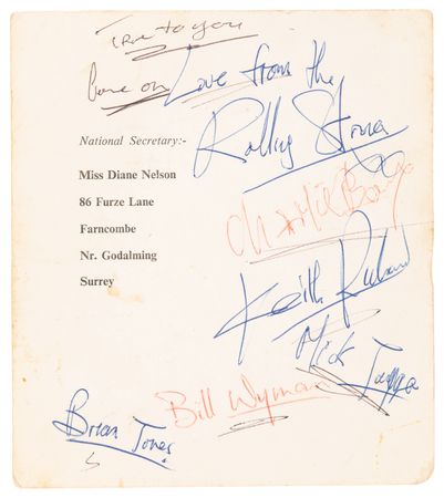 Lot #549 Rolling Stones Signed Fan Club Promo Card (c. 1963) - Image 2