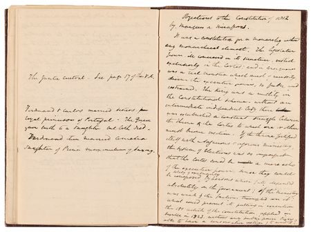 Lot #427 Washington Irving Handwritten Notebook on Politics in Spain, Where He Served as United States Ambassador - Image 11