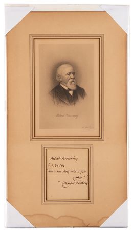 Lot #465 Robert Browning Autograph Quotation Signed - Image 1