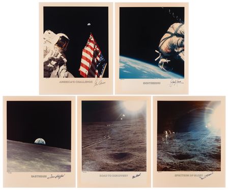 Lot #303 Apollo Astronauts (5) Limited Edition Signed Prints - Image 1