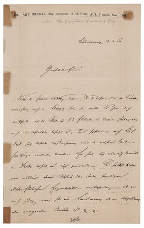 Lot #552 Franz Abt (2) Autograph Letters Signed - Image 2