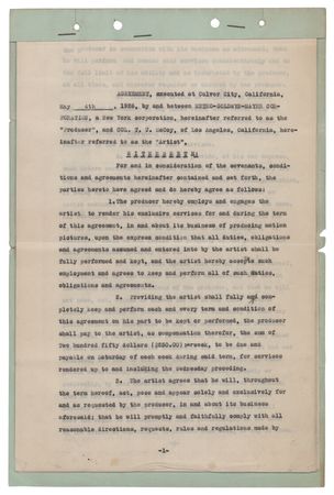 Lot #866 Irving Thalberg and Tim McCoy Document Signed - Image 2