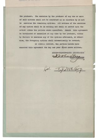 Lot #866 Irving Thalberg and Tim McCoy Document Signed - Image 1