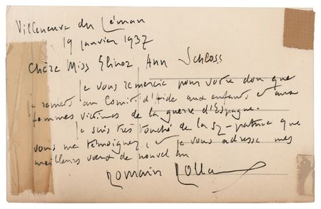 Lot #503 Romain Rolland Autograph Letter Signed - Image 1