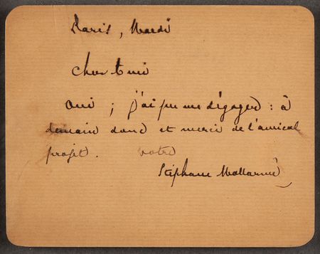 Lot #497 Stéphane Mallarmé Autograph Letter Signed - Image 2