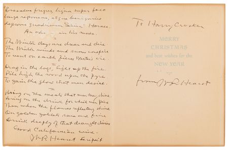 Lot #177 William Randolph Hearst Twice-Signed Autograph Poem - Image 1