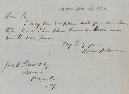 Lot #231 William H. Seward Autograph Letter Signed - Image 1