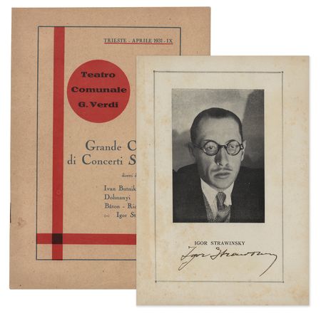 Lot #563 Igor Stravinsky Signed Program - Image 1