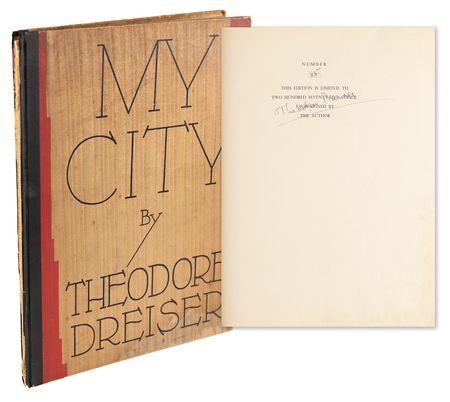 Lot #482 Theodore Dreiser Signed Book - My City (Ltd. Ed. #85/275) - Image 1