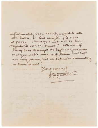 Lot #448 J. R. R. Tolkien Autograph Letter Signed on Publishing the Final Volume of The Lord of the Rings - Image 3