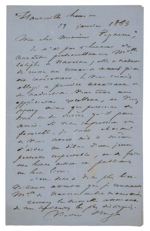 Lot #425 Victor Hugo Autograph Letter Signed, Recommending a Russian Translator to the Publisher of Les Misérables - Image 1