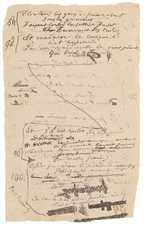 Lot #449 Paul Verlaine Autograph Manuscript Signed - Draft of a Poem for 'Bonheur' - Image 5