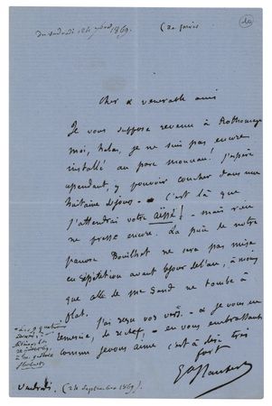 Lot #486 Gustave Flaubert Autograph Letter Signed - Image 1