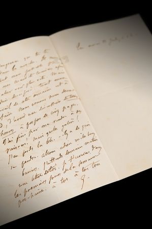 Lot #417 Gustave Flaubert Autograph Letter Signed on Writing Madame Bovary: 