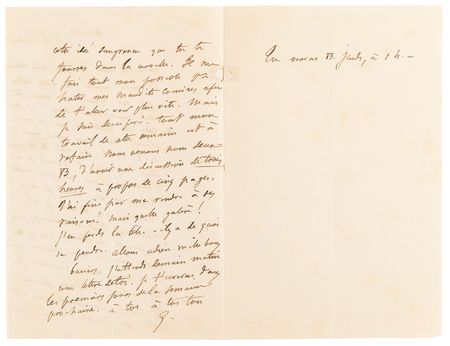 Lot #417 Gustave Flaubert Autograph Letter Signed on Writing Madame Bovary: 