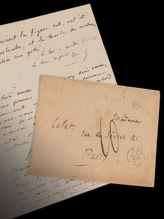 Lot #418 Gustave Flaubert Autograph Letter Signed on Writing with Bouilhet: 
