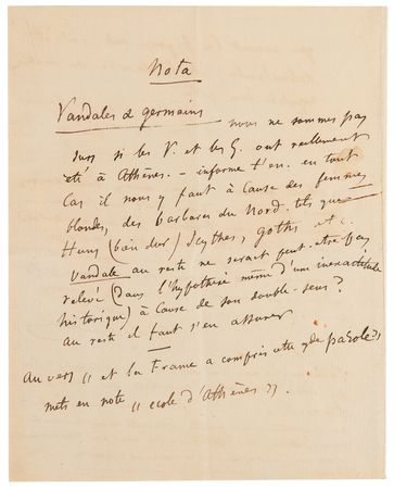 Lot #418 Gustave Flaubert Autograph Letter Signed on Writing with Bouilhet: 