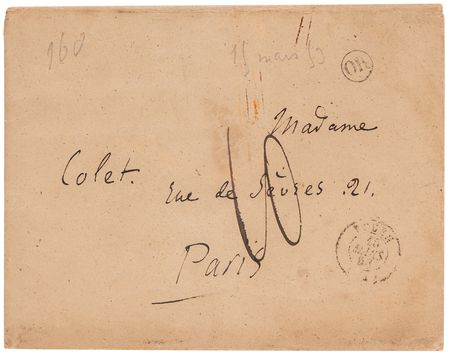 Lot #418 Gustave Flaubert Autograph Letter Signed on Writing with Bouilhet: 