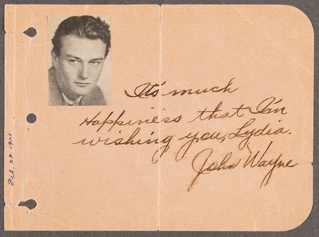 Lot #872 John Wayne Signature - Image 1