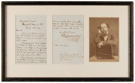 Lot #413. Charles Dickens Autograph Letter Signed on A Christmas Carol: "I am very glad you think so highly of the Carol. It interested me, exceedingly"