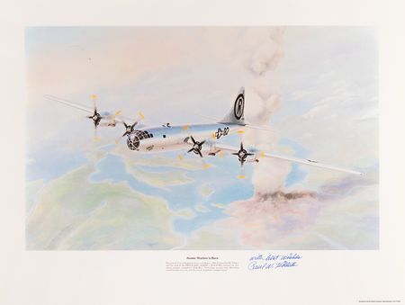 Lot #265 Enola Gay: Paul Tibbets Signed Print - 'Atomic Warfare Is Born' - Image 1