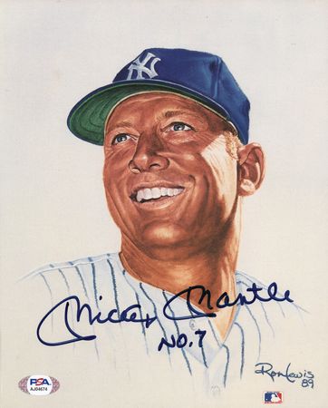 Lot #906 Mickey Mantle Signed Print - Image 1
