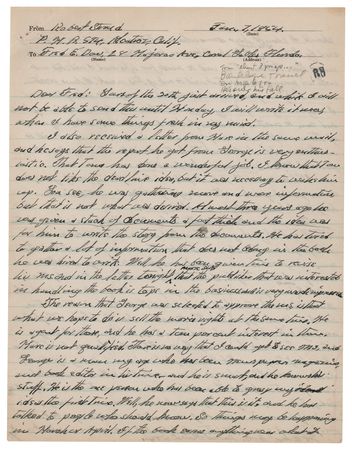 Lot #238 Robert Stroud Autograph Letter Signed from Alcatraz - Image 1