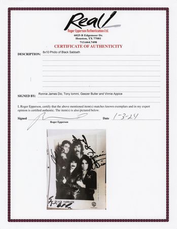 Lot #605 Black Sabbath Signed Photograph - Image 2