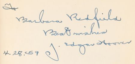 Lot #183 J. Edgar Hoover Signed Book - Masters of Deceit - Image 2