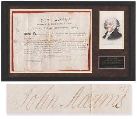 Lot #3 John Adams Naval Document Signed as President - Image 1