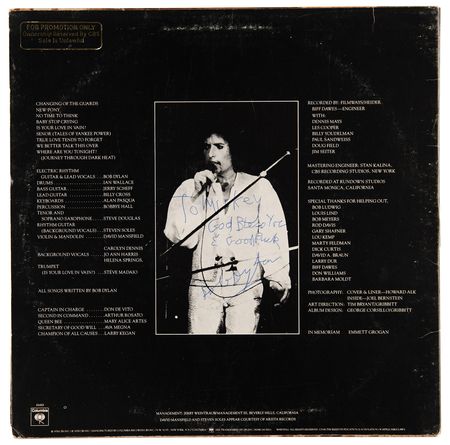 Lot #542 Bob Dylan Signed Album - Street-Legal (Promotional) - Image 1