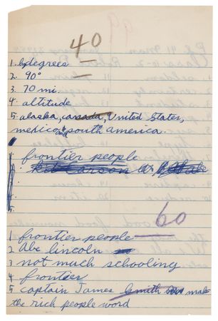 Lot #749 Robert De Niro Signed and Handwritten Schoolwork (1954) - Image 2